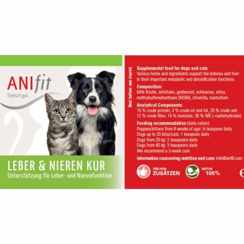 Hund Katze Nahrungsergänzungen Schonkost Hund Schonkost Katze Leber & Nieren Kur 80g 1 Stück -4- Anifit